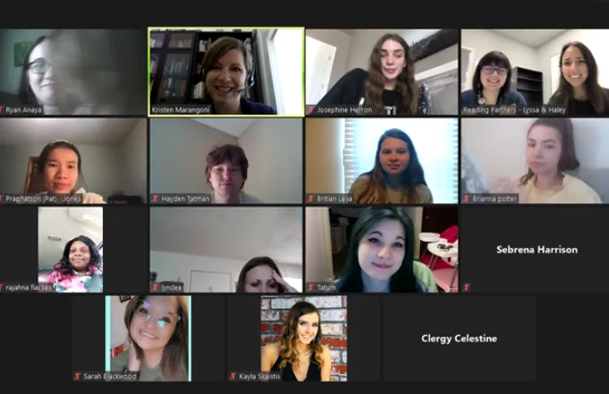 a zoom screenshot of the members of the tulsa community college