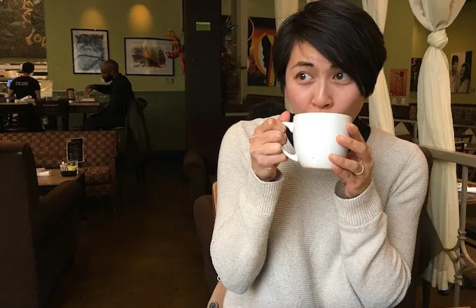 janice reyes drinking from a mug