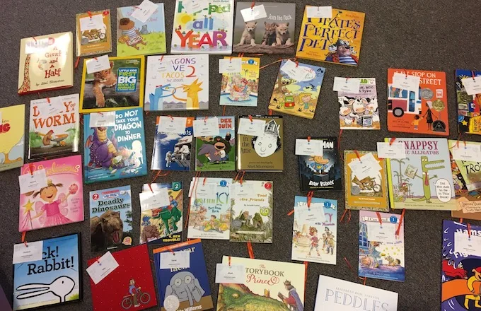 books on the ground