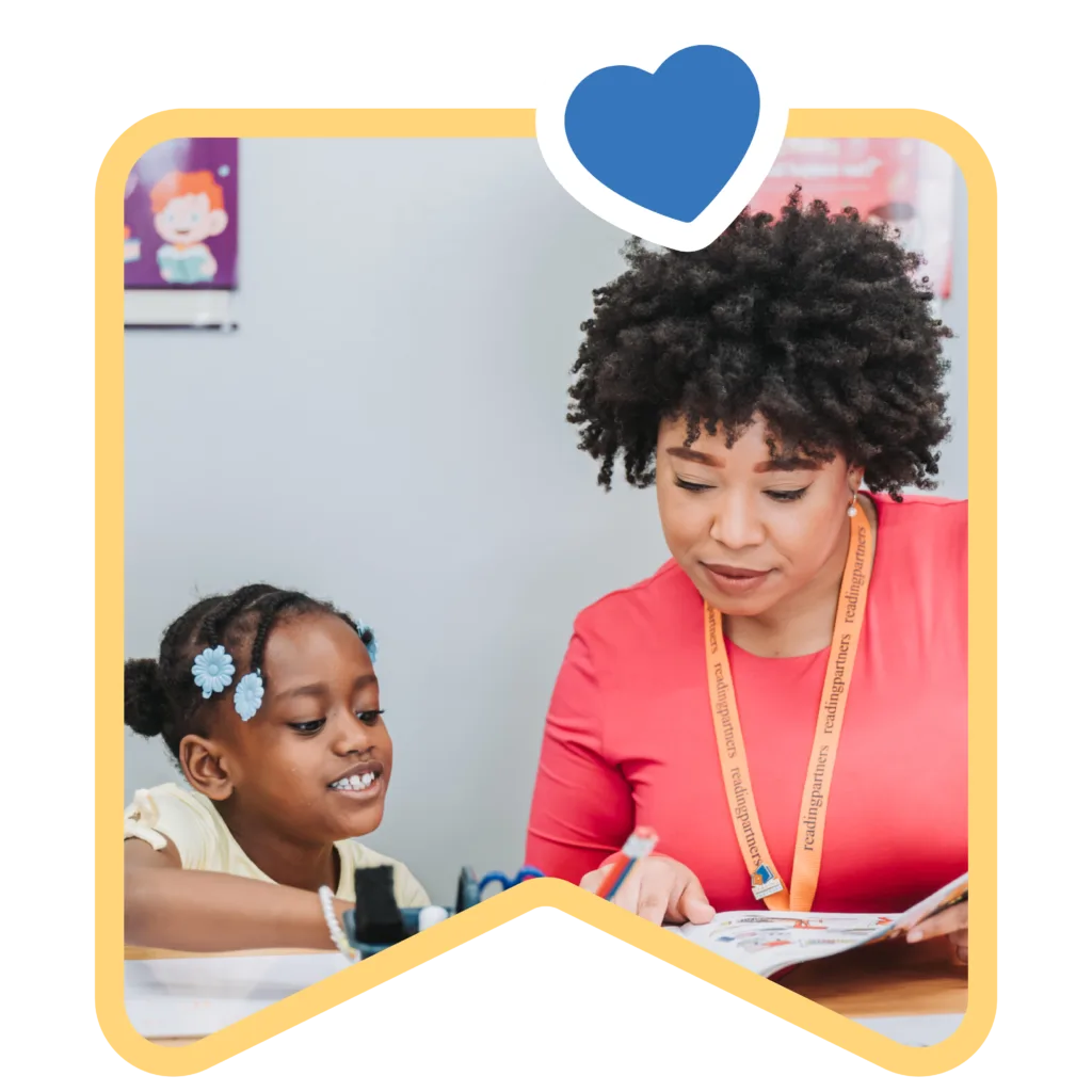 student-tutor pair during a literacy lesson
