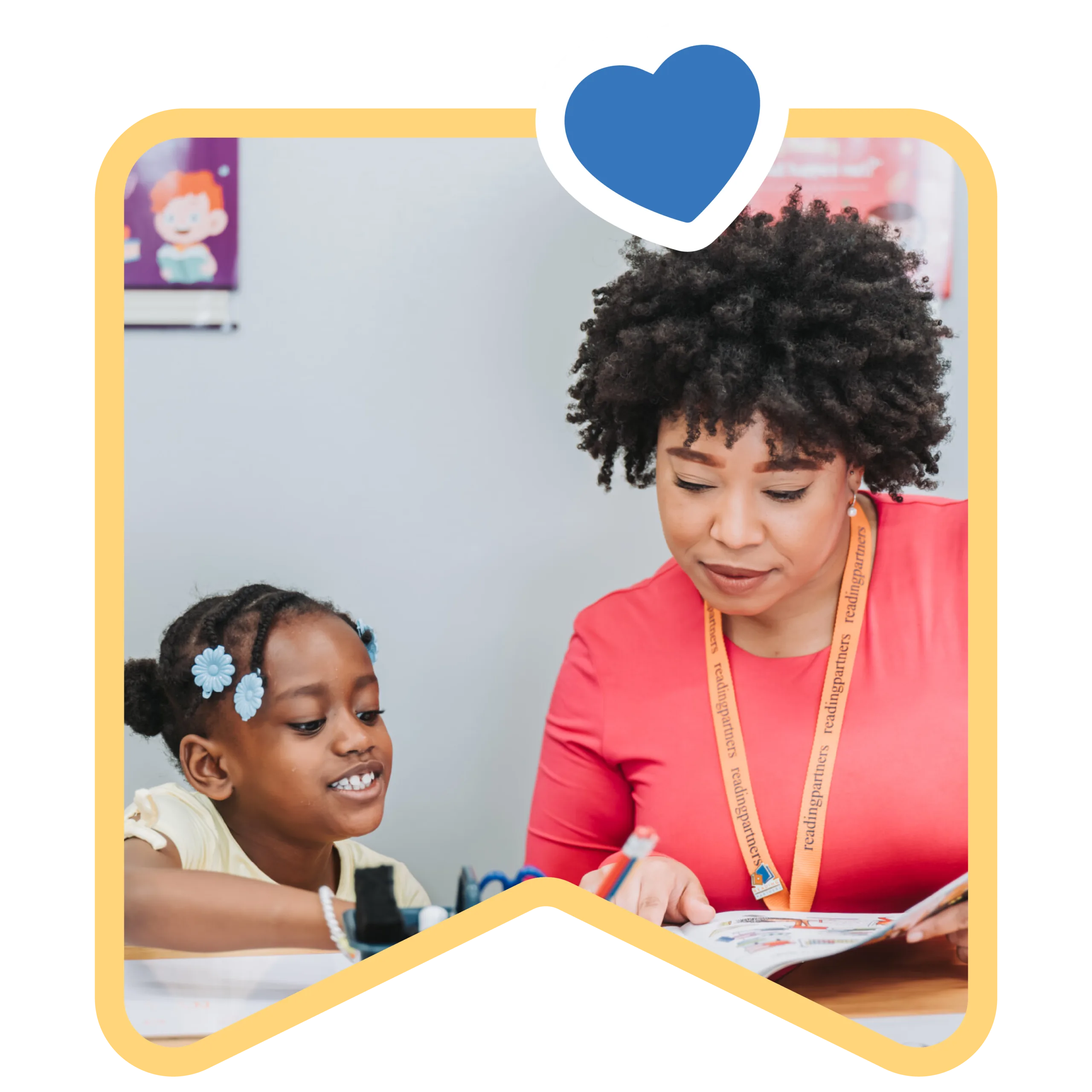 student-tutor pair during a literacy lesson