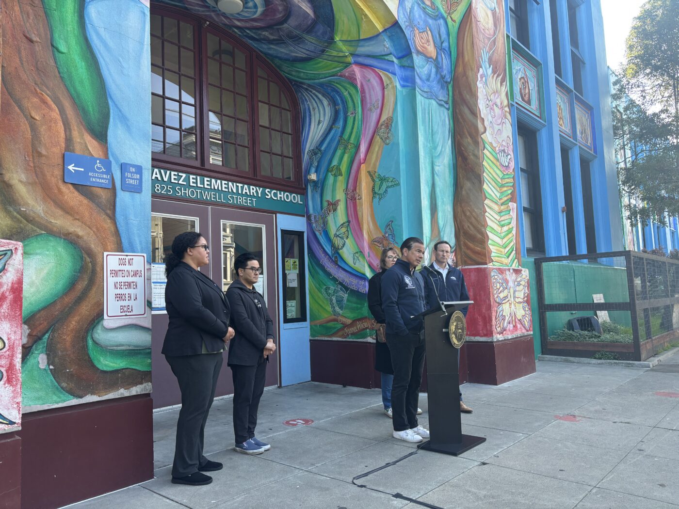 ag rob bonta speaking at cesar chavez elementary school in san francisco