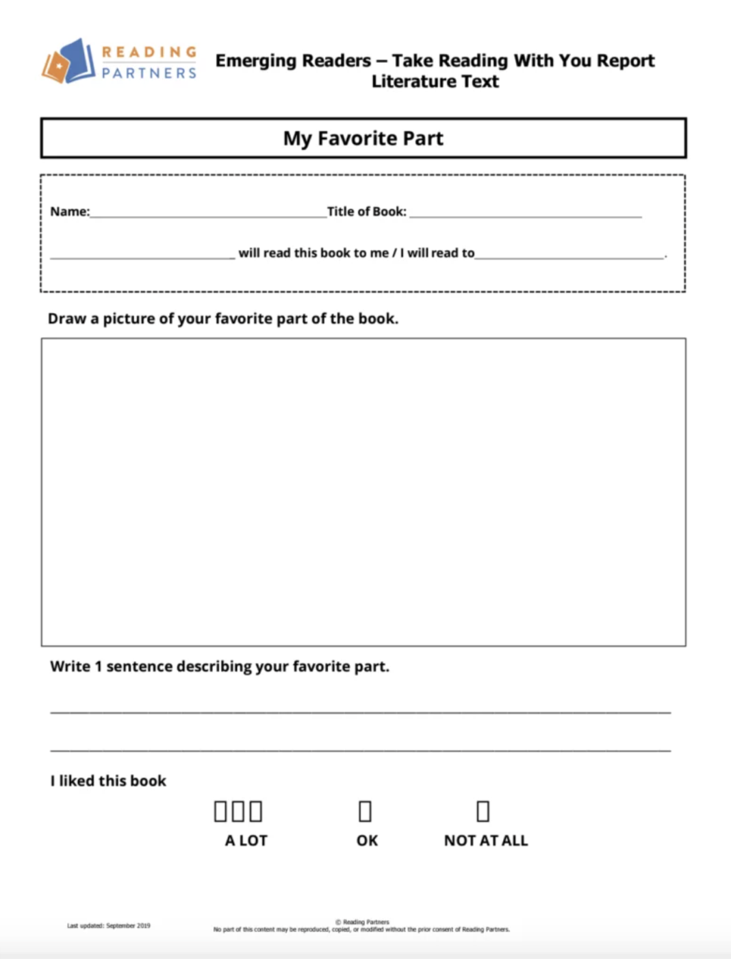 emerging readers activity sheet
