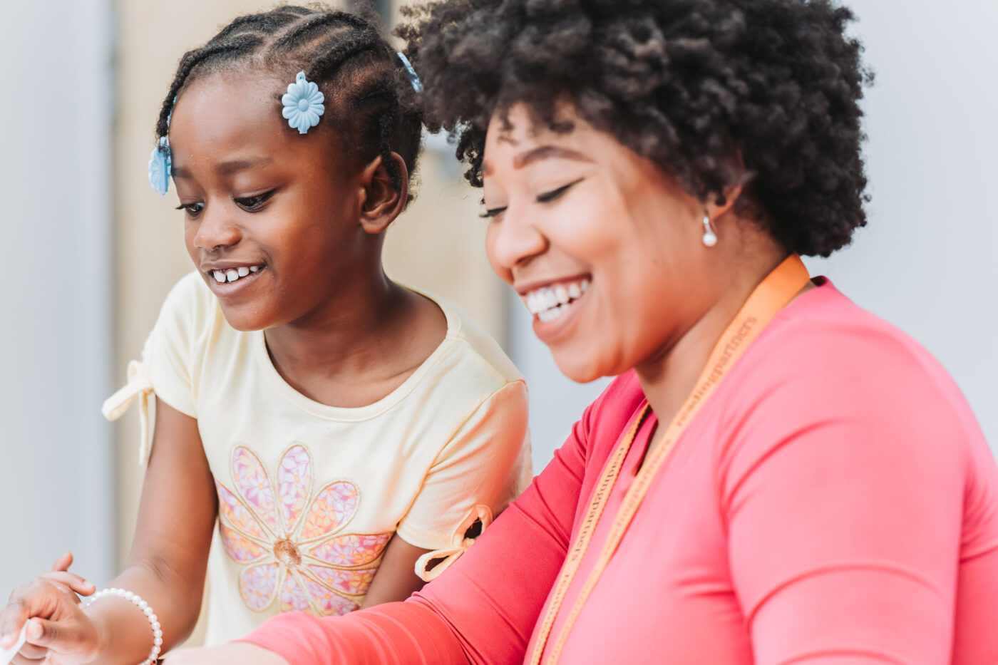 a student and tutor during a reading partners tutoring session